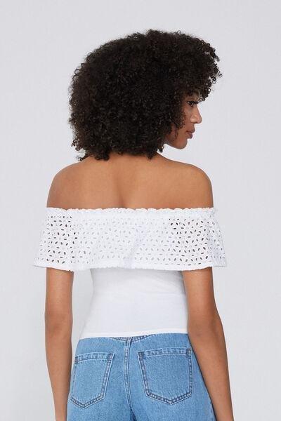 White Bandeau Crop Top, , large image number 2