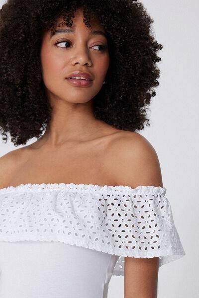 White Bandeau Crop Top, , large image number 3