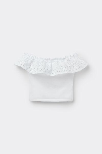 White Bandeau Crop Top, , large image number 4