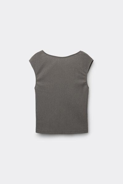 Green Crepe-Effect Crop Top, , large image number 4