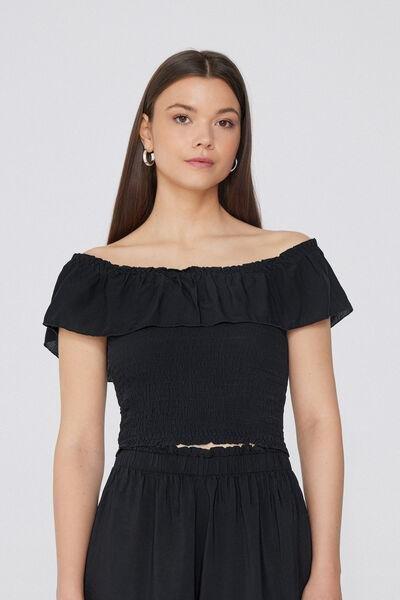 Black Bandeau Stitch Top, , large image number 0