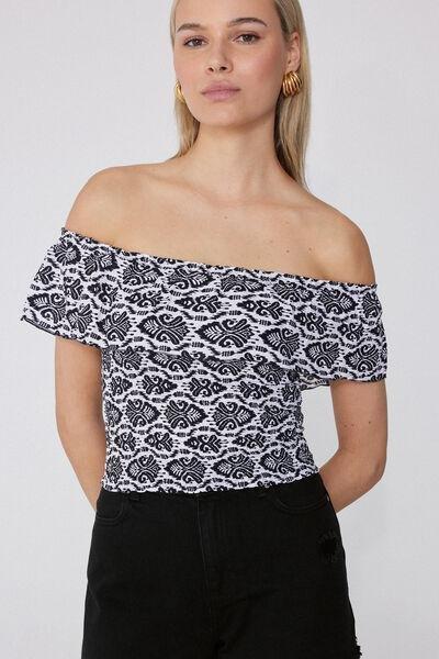 Multicolour Bare Shoulders Top, , large image number 3