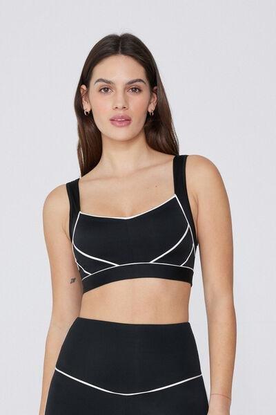 Black U-Neck Crop Top, , large image number 0