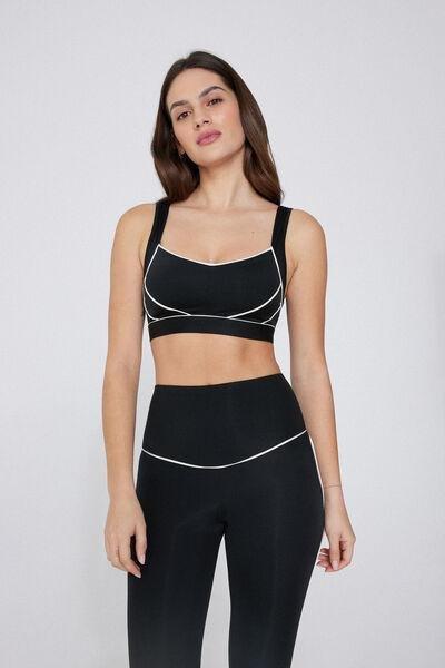 Black U-Neck Crop Top, , large image number 1