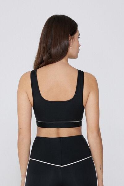 Black U-Neck Crop Top, , large image number 2