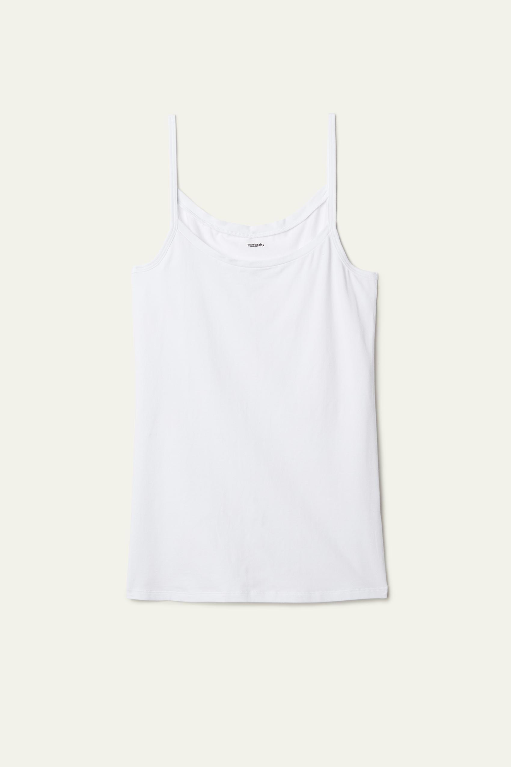 White Round-Neck Vest Top, , large image number 1
