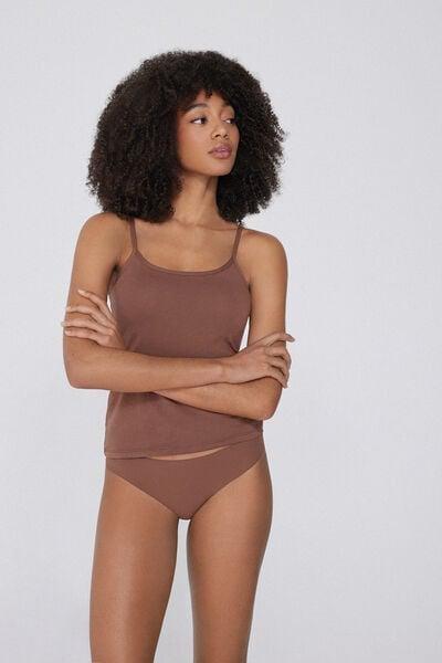 Caramel Stretch Round-Neck Top, 5701_304Y, large image number 0