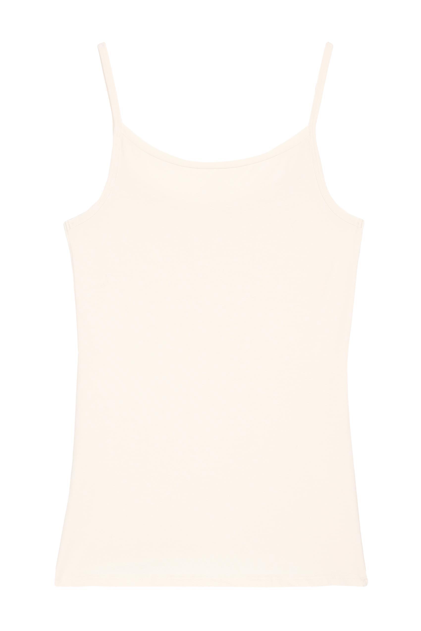 Cream Round-Neck Stretch-Cotton Vest Top, , large image number 6