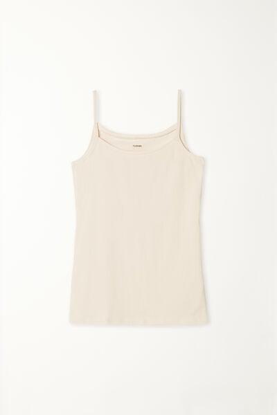 Cream Round-Neck Vest Top, Ivory Cream, large image number 7