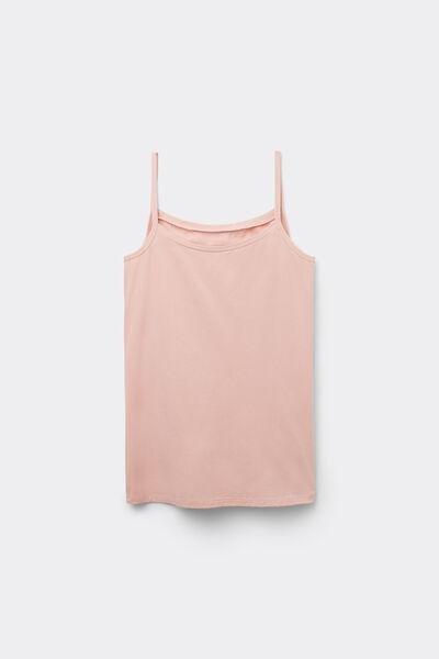Pink Stretch Cotton Round-Neck Top, , large image number 4