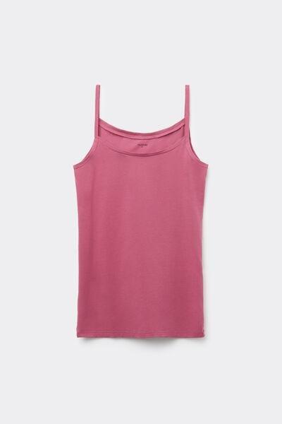 Pink Stretch Cotton Round-Neck Top, , large image number 4