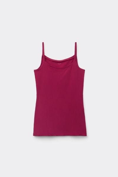 Red Organic Stretch Cotton Camisole, 5701_343Z, large image number 0