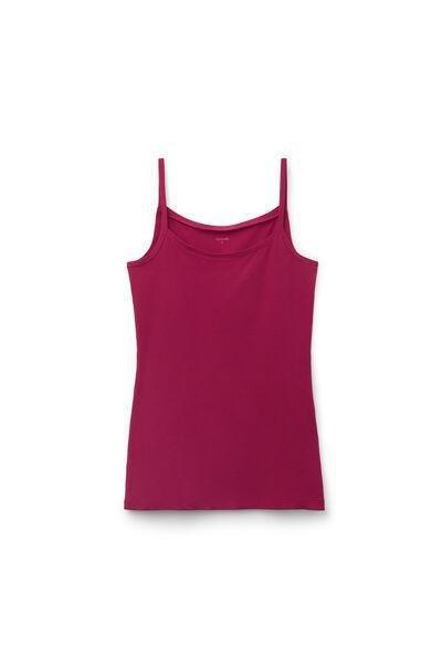 Red Organic Stretch Cotton Camisole, 5701_343Z, large image number 1