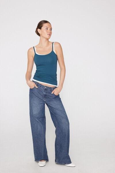 Blue Organic Stretch Cotton Camisole, 5701_510Z, large image number 0