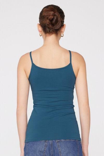 Blue Organic Stretch Cotton Camisole, 5701_510Z, medium