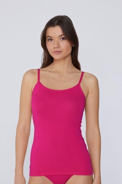 Pink Round-Neck Vest Top, , medium