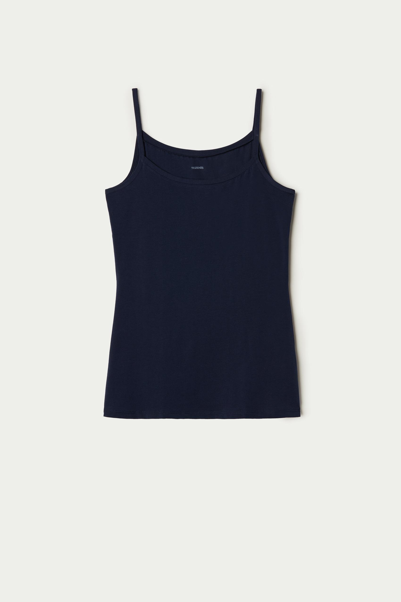 Blue Round-Neck Vest Top, , large image number 5