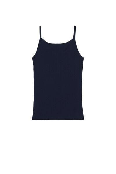 Blue Round-Neck Vest Top, 5701_624T, medium