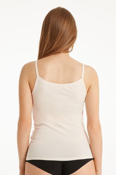 Pink Round-Neck Stretch-Cotton Vest Top, , large image number 2
