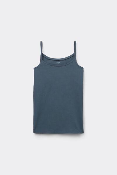 GRAFITE GREY Organic Stretch Cotton Camisole with Round Neck, , large image number 4