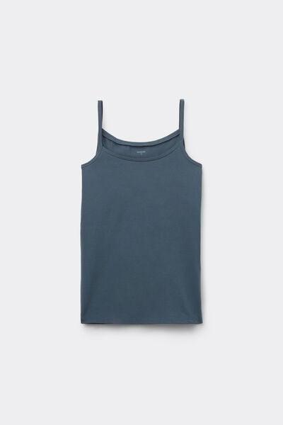 GRAFITE GREY Organic Stretch Cotton Camisole with Round Neck, 5701_731Y, large image number 4