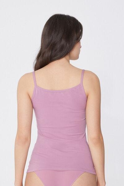 Purple Round-Neck Stretch-Cotton Vest Top, , large image number 2
