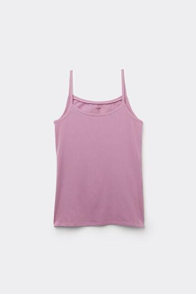 Purple Round-Neck Stretch-Cotton Vest Top, , large image number 4