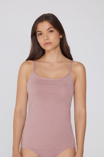 Pink Organic Stretch Cotton Camisole, , medium
