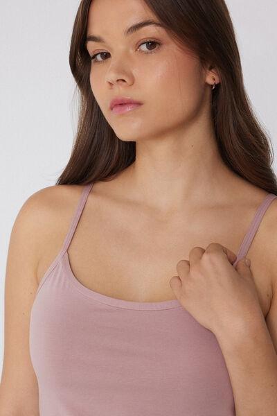 Pink Organic Stretch Cotton Camisole, , large image number 3