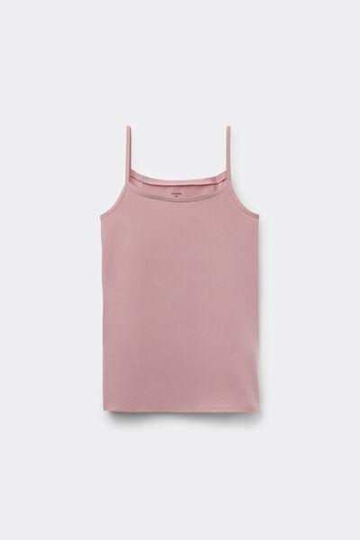 Pink Organic Stretch Cotton Camisole, , large image number 4
