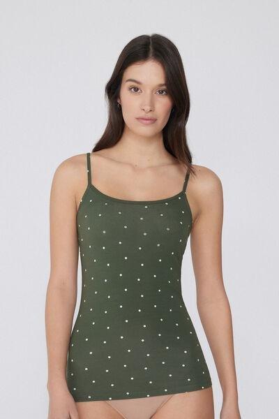 Green Round Neck Tank Top, , large image number 0