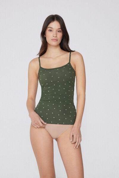 Green Round Neck Tank Top, , large image number 1