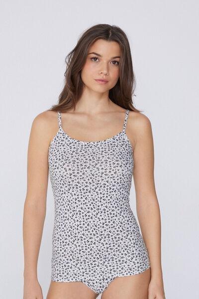 White Round Neck Tank Top, , large image number 0