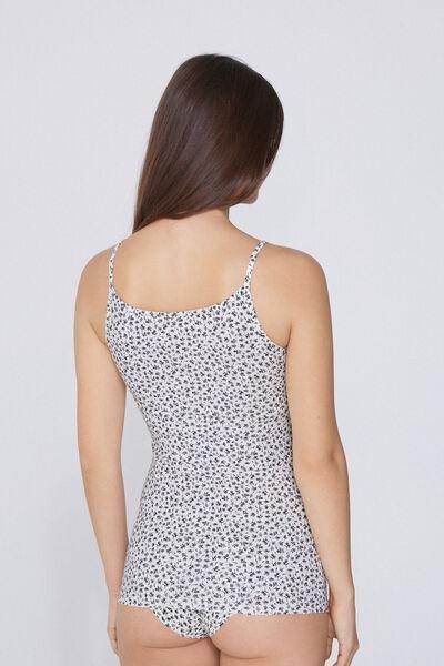White Round Neck Tank Top, , large image number 2