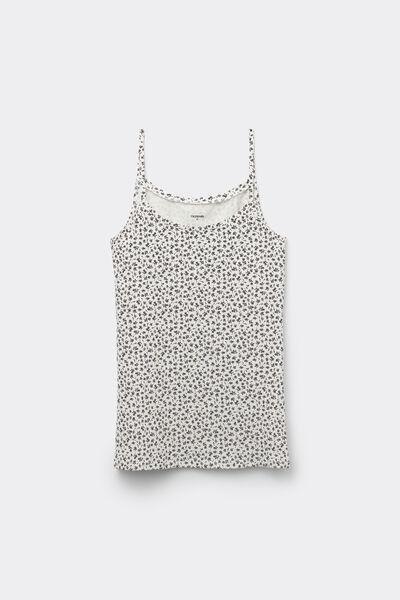 White Round Neck Tank Top, , large image number 4