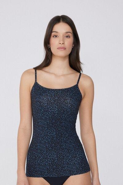 Blue Round Neck Tank Top, , large image number 0