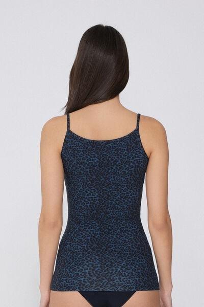Blue Round Neck Tank Top, , large image number 2