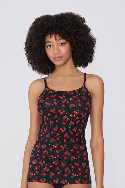 Black Round-Neck Camisole, , large image number 0