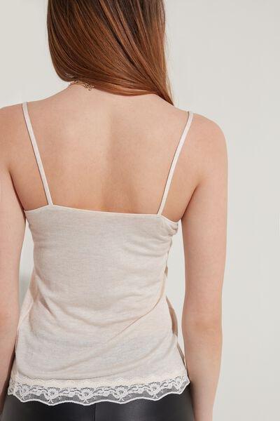 Beige Viscose And Merino Wool Camisole, , large image number 2
