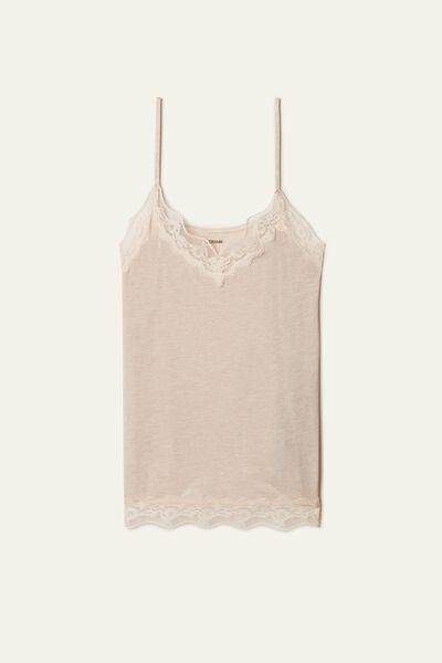 Beige Viscose And Merino Wool Camisole, , large image number 4