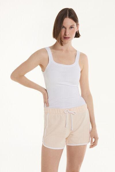 White Square Neck Ribbed Camisole, , large image number 1