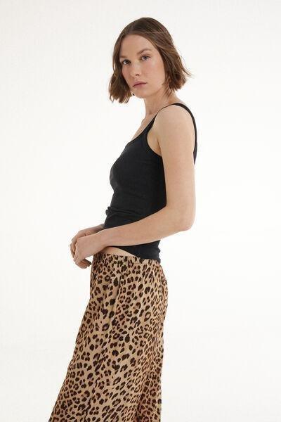 Black Square Neck Ribbed Camisole, , large image number 1