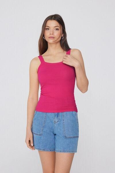Pink Square Neck Camisole, , large image number 1