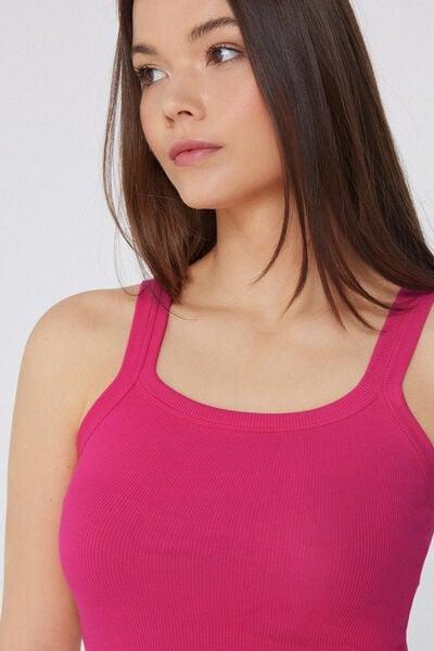 Pink Square Neck Camisole, 5701_523Y, large image number 3