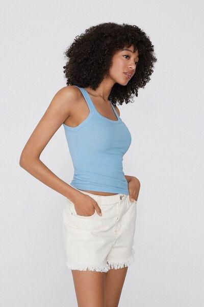 Blue Square Neck Camisole, , large image number 1
