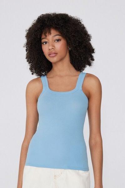 Blue Square Neck Camisole, 5701_527Y, large image number 1