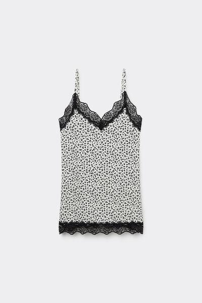 Multicolour Lace Insert V Neck Tank Top, , large image number 4