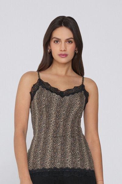 STAMPA MACU MICRO V-Neck Camisole with Lace Insert, , medium