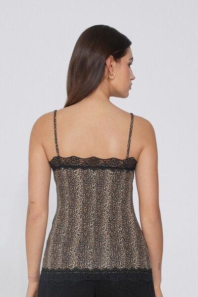 STAMPA MACU MICRO V-Neck Camisole with Lace Insert, , large image number 2
