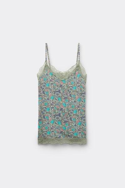 STAMPA PAISLEY BLOOM V-Neck Camisole with Lace Insert, , large image number 4